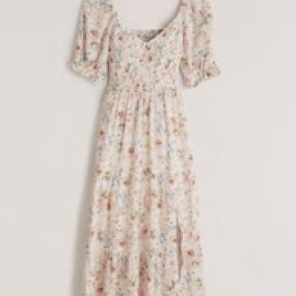 Abercrombie & Fitch Smocked Midi Floral Dress